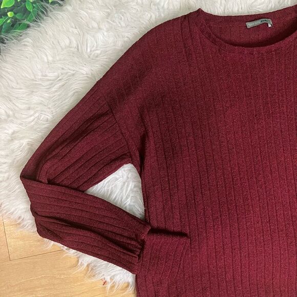 Zara long sleeve burgundy blouse  top M - Picture 7 of 9